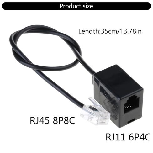 RJ45 إلى RJ11 موصل محول محول المحول ، Ethernet إلى موصل خط الهاتف RJ45 8P8C ذكر إلى RJ11 6P6C الحبل الإناث in Kuwait