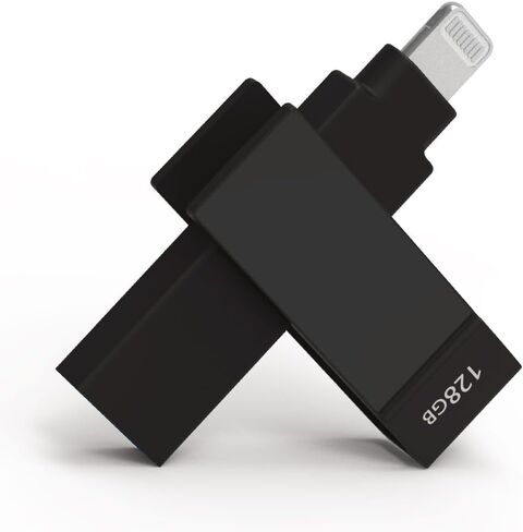 PioData iXflash 128GB iPhone iPad Flash Pen Drive USB 3.1 Apple MFi Certified Lightning Connector External Storage Memory Expansion for iOS Devices/Windows/Mac IXF-128-SG in Kuwait