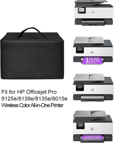 تغطية غبار الطابعة غلاف الهاتف غطاء نايلون مقاوم للغبار لمكافحة HP OfficeJet Pro 9125E/8139E/8135E/8015E اللاسلكي اللاسلكي الكل في واحد طابعات نفايات الحبر (أسود) in Kuwait