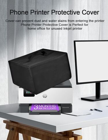 تغطية غبار الطابعة غلاف الهاتف غطاء نايلون مقاوم للغبار لمكافحة HP OfficeJet Pro 9125E/8139E/8135E/8015E اللاسلكي اللاسلكي الكل في واحد طابعات نفايات الحبر (أسود) in Kuwait
