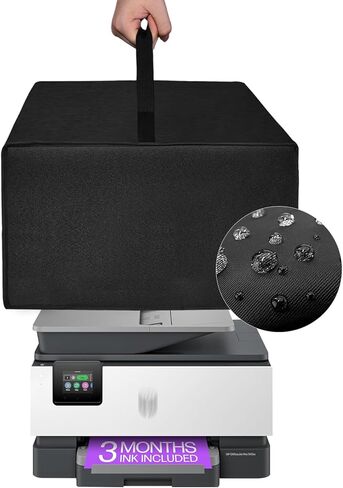 تغطية غبار الطابعة غلاف الهاتف غطاء نايلون مقاوم للغبار لمكافحة HP OfficeJet Pro 9125E/8139E/8135E/8015E اللاسلكي اللاسلكي الكل في واحد طابعات نفايات الحبر (أسود) in Kuwait