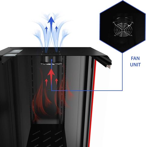Sysracks 18U Wall Mount Av Server Network Rack 24 inch Deep Data Cabinet on Wheels - Cooling Fan - 2 Shelves - PDU - Casters - Dust Tight Cable Entries in Kuwait