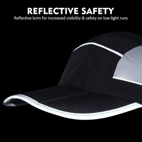 UPF50+ UV Protection Foldable Running Hat with Reflective Brim Quick Dry Breathable Mesh in Saudi Arabia