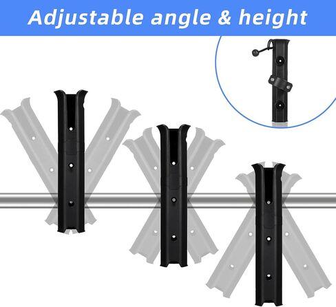 2 PCS Pole Mount Mounting Rod Rod للدراجة ، حامل قطب الصيد القابل للتدوير للدراجة مع مشبك جبل القطب ، رف قضبان الصيد لسيارة الشاطئ ، كرسي الصيد ، مركبة الصراف الآلي ، القوارب ، العربات in Saudi Arabia
