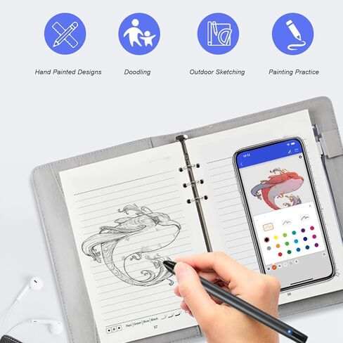 Yunir Smart Digital Notebook ومجموعة القلم ، نظام كتابة المزامنة في الوقت الفعلي مع OCR و Bluetooth Wireless Paper لهواتف iOS والهواتف Android والأجهزة اللوحية (رمادي) in Saudi Arabia