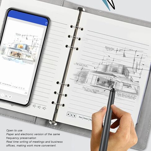 Yunir Smart Digital Notebook ومجموعة القلم ، نظام كتابة المزامنة في الوقت الفعلي مع OCR و Bluetooth Wireless Paper لهواتف iOS والهواتف Android والأجهزة اللوحية (رمادي) in Saudi Arabia