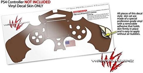 فينيل صائق الجلد متوافق مع Sony PS4 Controller PlayStation 4 الأصلي Slim and Pro Solid Collection Brown (وحدة تحكم غير متضمنة) in Saudi Arabia