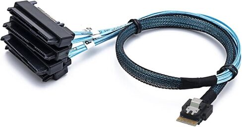 Reliable Performance PCIE Slimline S/AS 4.0 38pin SFF-8654 4i to SFF-8482 Server Cord, High-Speed Data Transfer(100cm) in Saudi Arabia