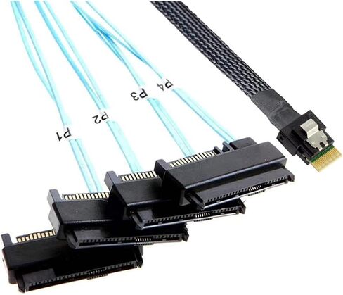 Reliable Performance PCIE Slimline S/AS 4.0 38pin SFF-8654 4i to SFF-8482 Server Cord, High-Speed Data Transfer(100cm) in Saudi Arabia