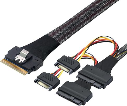 SFF-8654 8I إلى DUBL SFF-8639 NVME (U.2)-80cm slimsas إلى SAS/SATA Cable Cable مع NVME SSDS in Saudi Arabia