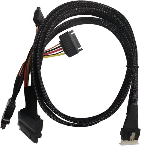 SFF-8654 8I إلى DUBL SFF-8639 NVME (U.2)-80cm slimsas إلى SAS/SATA Cable Cable مع NVME SSDS in Saudi Arabia