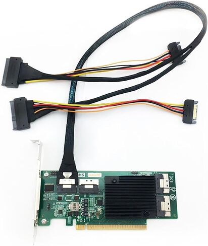 SFF-8654 8I إلى DUBL SFF-8639 NVME (U.2)-80cm slimsas إلى SAS/SATA Cable Cable مع NVME SSDS in Saudi Arabia