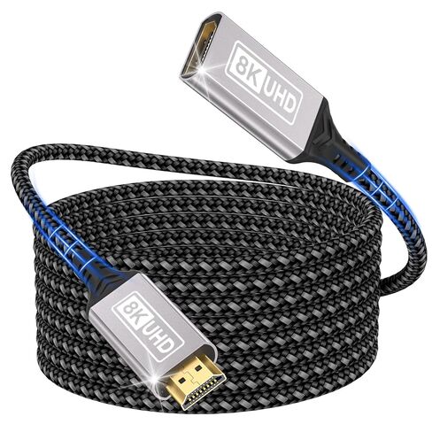 HDMI Extension 1.5M Cable,8K@60HZ 4K@144HZ,HDMI 2.1 Extension Cable Male to Female 48Gbps Ultra High Speed UHD HDCP Dynamic HDR10+ eARC Compatible with PS5/PS4 TV Stick HDTV Projector in Kuwait