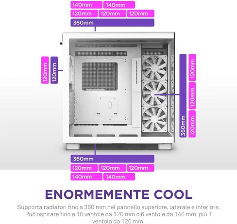 NZXT H9 ELITE CM-H91EW-01 Dual-Chamber ATX ATX ، تتضمن علبة ألعاب PC PC-AWOR in Saudi Arabia