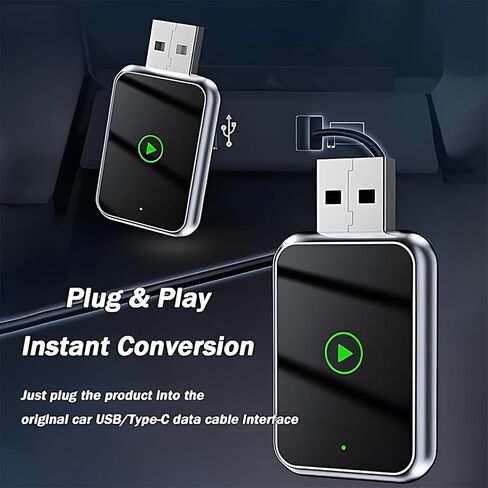 Wireless CarPlay Adapter for iPhone, CarPlay Dongle Converts Wired to Wireless Carplay, Plug & Play Mini Size CarPlay Adapter Compatible with iOS 10+, Fast Stable Connection, No Latency in Saudi Arabia