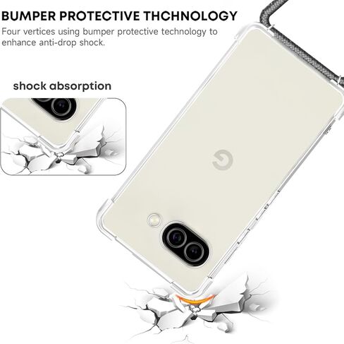 YESPURE مصمم لـ Google Pixel 8 CLASE مع حزام الحبل القابل للتعديل لينة TPU TPU مضاد للخلع مضاد للصدمات الغلاف والحماية المقاوم للصدمات في Google Pixel 8-رمادي in Kuwait