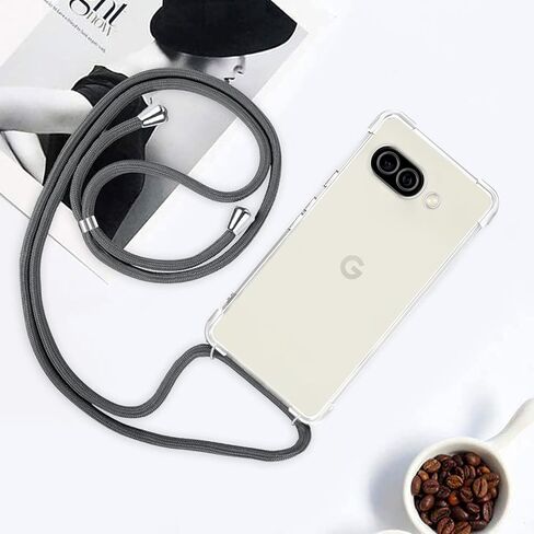 YESPURE مصمم لـ Google Pixel 8 CLASE مع حزام الحبل القابل للتعديل لينة TPU TPU مضاد للخلع مضاد للصدمات الغلاف والحماية المقاوم للصدمات في Google Pixel 8-رمادي in Kuwait