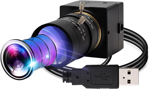 Hotpet 5 ميجابيكسل كاميرا USB 5-50 مم عدسة متغيرة البعد البؤري كاميرا ويب HD 2592X1944 15 إطارًا في الثانية كاميرا USB مستشعر Aptina كاميرا ويب مع صندوق صغير من الألومنيوم لنظام Android Windows Linux PC Mac، التوصيل والتشغيل، OTG 2.0 in Kuwait
