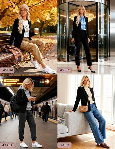 Women's Long Sleeve Casual Blazer Work Office Bussiness Jacket with Pocket in Kuwait