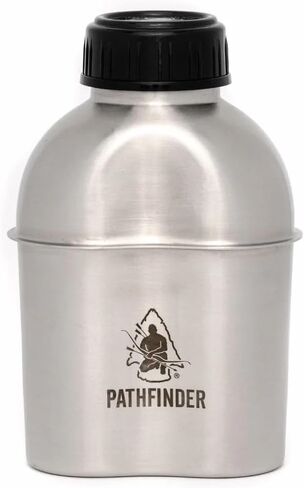 The Pathfinder School Stainless Steel Canteen Cooking Set - 3-Piece Backpacking Mess Kit, Hiking Cooking Set, Camping Cookware & Trail Gear, Great for Backpacking, Outdoor Camping, Hiking and Picnic in Kuwait
