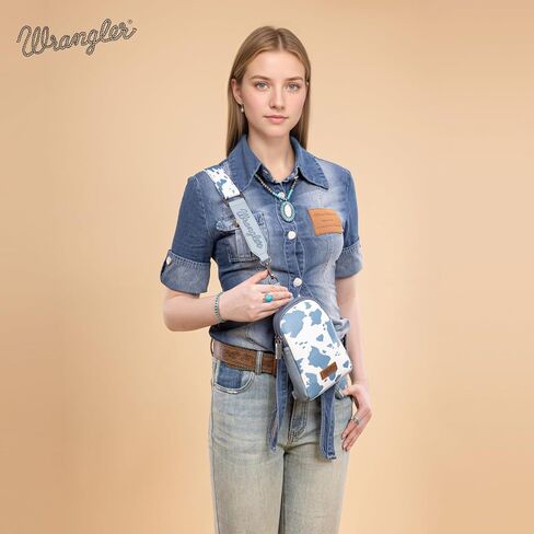 Wrangler Cow Print Crossbody Bags for Women Western Sling Bag for Women Cross Body Purse in Saudi Arabia