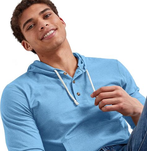 بلوفر بغطاء للرأس للرجال من Hanes Originals، جيرسي ثلاثي المزيج in Kuwait