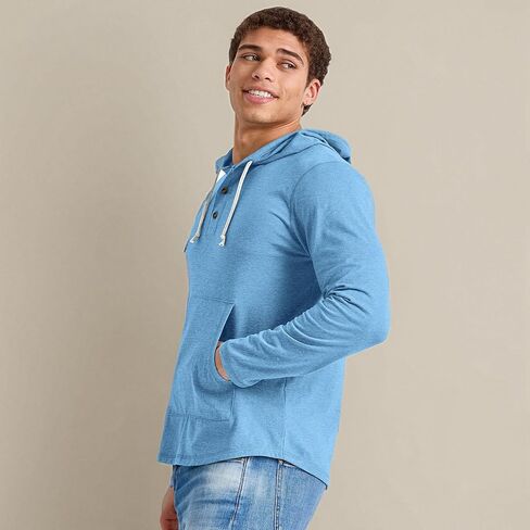 بلوفر بغطاء للرأس للرجال من Hanes Originals، جيرسي ثلاثي المزيج in Kuwait