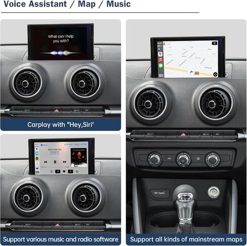Ninetom Wireless CarPlay Android Auto Retrofit Kit Compatible with 2013-2018 Audi A3/S3, Carplay Module Receiver Box Support Navigation, Maps, Music, Mirroring, Camera in Saudi Arabia