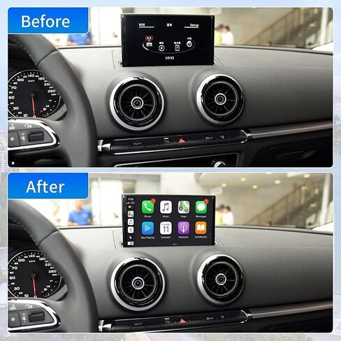 Ninetom Wireless CarPlay Android Auto Retrofit Kit Compatible with 2013-2018 Audi A3/S3, Carplay Module Receiver Box Support Navigation, Maps, Music, Mirroring, Camera in Saudi Arabia