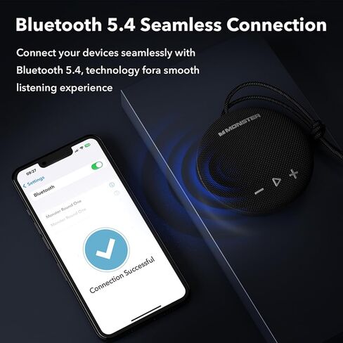 مكبر صوت وحش بلوتوث ، مكبر صوت IPX8 دش مقاوم للماء ، بلوتوث 5.4 مع صوت عالي الدقة بصوت عالٍ وباس قوي ، مفعم بالحيوية الطويلة ، للمنزل ، مكبرات صوت لاسلكية محمولة. in Kuwait