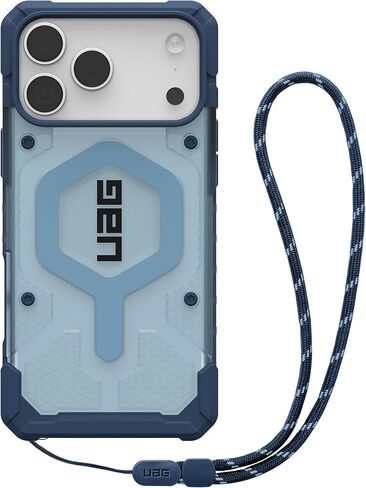 URBAN ARMOR GEAR UAG Designed for iPhone 17 Pro Max Case Pathfinder Clear + Wrist Lanyard Bundle - Compatible with MagSafe Military Grade Protective Cover, Blues in Saudi Arabia