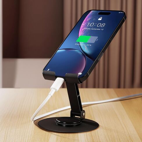 360° Rotation Carbon Steel Alloy Cell Phone Stand, Folding Phone Stand/Portable Phone Holder Suitable for All Smartphones（Purple） in Saudi Arabia