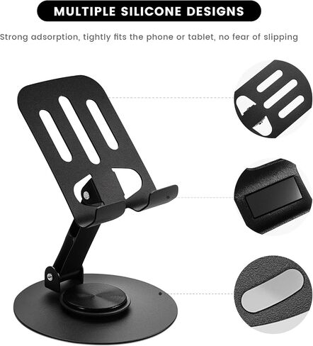360° Rotation Carbon Steel Alloy Cell Phone Stand, Folding Phone Stand/Portable Phone Holder Suitable for All Smartphones（Purple） in Saudi Arabia