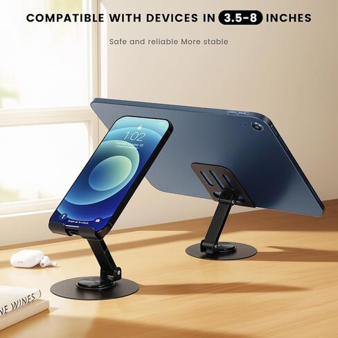 360° Rotation Carbon Steel Alloy Cell Phone Stand, Folding Phone Stand/Portable Phone Holder Suitable for All Smartphones（Purple） in Saudi Arabia