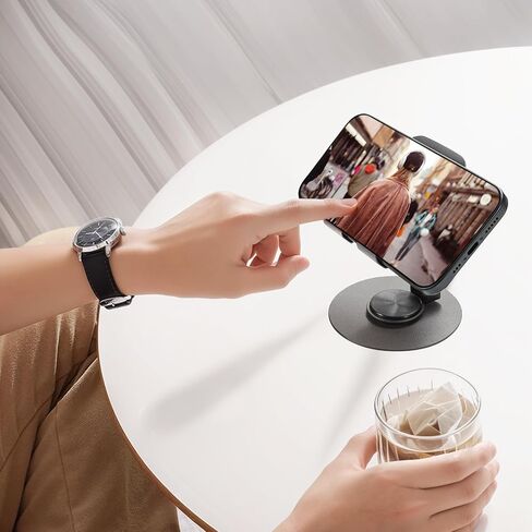 360° Rotation Carbon Steel Alloy Cell Phone Stand, Folding Phone Stand/Portable Phone Holder Suitable for All Smartphones（Purple） in Saudi Arabia