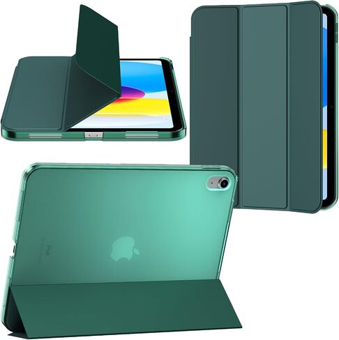 Gtang Case for iPad(A16) 11th Generation 11 inch 2025, Slim Stand Protective Cover with Hard PC Translucent Back Shell Cover for iPad 10th Gen 2022, Support Touch ID, Auto Wake/Sleep, Emerald Green in Saudi Arabia
