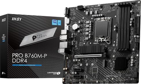 MSI Pro B760M-P DDR4 Proseries اللوحة الأم (تدعم معالجات Intel 12/13/14th Gen ، LGA 1700 ، DDR4 ، PCIE 4.0 ، M.2 ، USB 3.2 Gen2 ، HDMI/DP ، MATX) (متجدد) in Saudi Arabia