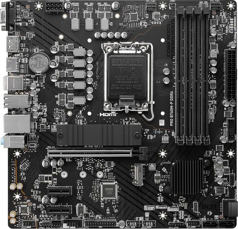 MSI Pro B760M-P DDR4 Proseries اللوحة الأم (تدعم معالجات Intel 12/13/14th Gen ، LGA 1700 ، DDR4 ، PCIE 4.0 ، M.2 ، USB 3.2 Gen2 ، HDMI/DP ، MATX) (متجدد) in Saudi Arabia