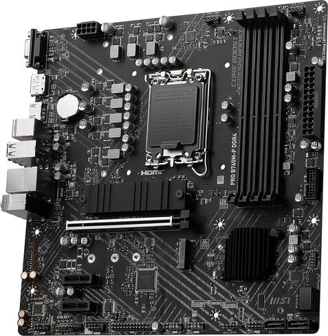 MSI Pro B760M-P DDR4 Proseries اللوحة الأم (تدعم معالجات Intel 12/13/14th Gen ، LGA 1700 ، DDR4 ، PCIE 4.0 ، M.2 ، USB 3.2 Gen2 ، HDMI/DP ، MATX) (متجدد) in Saudi Arabia