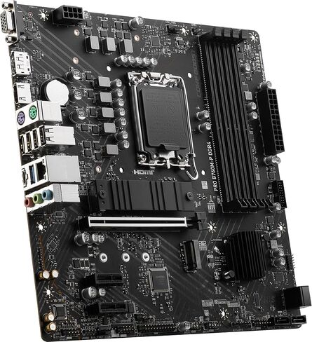 MSI Pro B760M-P DDR4 Proseries اللوحة الأم (تدعم معالجات Intel 12/13/14th Gen ، LGA 1700 ، DDR4 ، PCIE 4.0 ، M.2 ، USB 3.2 Gen2 ، HDMI/DP ، MATX) (متجدد) in Saudi Arabia
