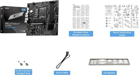 MSI Pro B760M-P DDR4 Proseries اللوحة الأم (تدعم معالجات Intel 12/13/14th Gen ، LGA 1700 ، DDR4 ، PCIE 4.0 ، M.2 ، USB 3.2 Gen2 ، HDMI/DP ، MATX) (متجدد) in Saudi Arabia