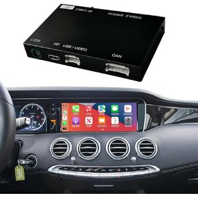 NINETOM Wireless CarPlay Retrofit Kit Decoder Compatible with Mercedes-Benz S-Class W222 (2014–2020), for NTG 5.0 System, Supports Android Auto, Mirror Link, Reverse Camera, and Original Car Functions in Saudi Arabia