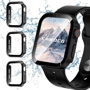 3 علبة مقاومة للماء لـ Apple Watch Series 9 8 7 45 ملم ، غطاء مستقيم من الكمبيوتر الشخصي مع واقي شاشة زجاجي مزدح in Kuwait