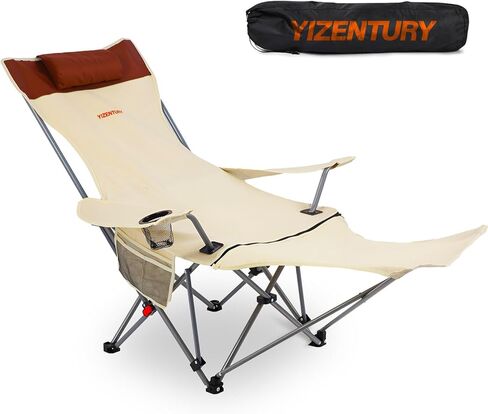 كرسي التخييم مع دعم كرسي الصالة القابل للطي مسند قدم 450 رطلاً ، و 150 درجة كرسي معسكر مسند الظهر مع وسادة in Kuwait
