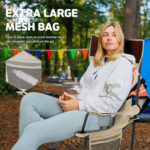 كرسي التخييم مع دعم كرسي الصالة القابل للطي مسند قدم 450 رطلاً ، و 150 درجة كرسي معسكر مسند الظهر مع وسادة in Kuwait