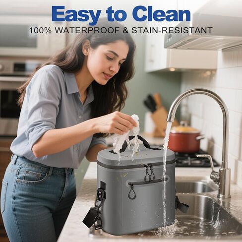 حقيبة مبردة معزولة ، 7/16/30 يمكن أن تنهار مع فتاحة الزجاجة لمبردات الغداء للنزهة والشاطئ والعمل والرحلة - أكياس مبردات الجليد الناعمة مع سحاب محمول مواقف مستقيمة in Kuwait