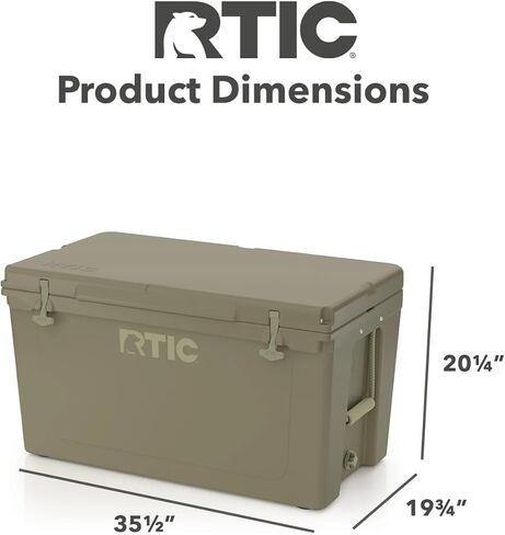 RTIC 110 QT فائقة التبريد المبرد الصب المعزول الصدر المحمولة الصدر للشاطئ ، المشروبات ، المشروبات ، التخييم ، النزهة ، الصيد ، القارب ، الشواء in Kuwait