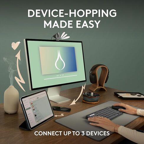 Logitech Pebble Mouse 2 M350S Slim Bluetooth Wireless Mouse ، محمولة ، خفيفة الوزن ، زر قابلة للتخصيص ، نقرات هادئة ، تبديل سهلة لنظام التشغيل Windows و MacOS و iPados و Android و Chrome OS - أسود (متجدد) in Saudi Arabia