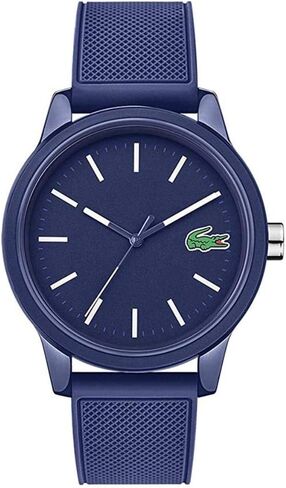 Lacoste Men's L.12.12. Quartz TR90 Case and Rubber Strap Casual Watch, Color: Blue (Model: 2010987) in Saudi Arabia