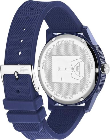 Lacoste Men's L.12.12. Quartz TR90 Case and Rubber Strap Casual Watch, Color: Blue (Model: 2010987) in Saudi Arabia